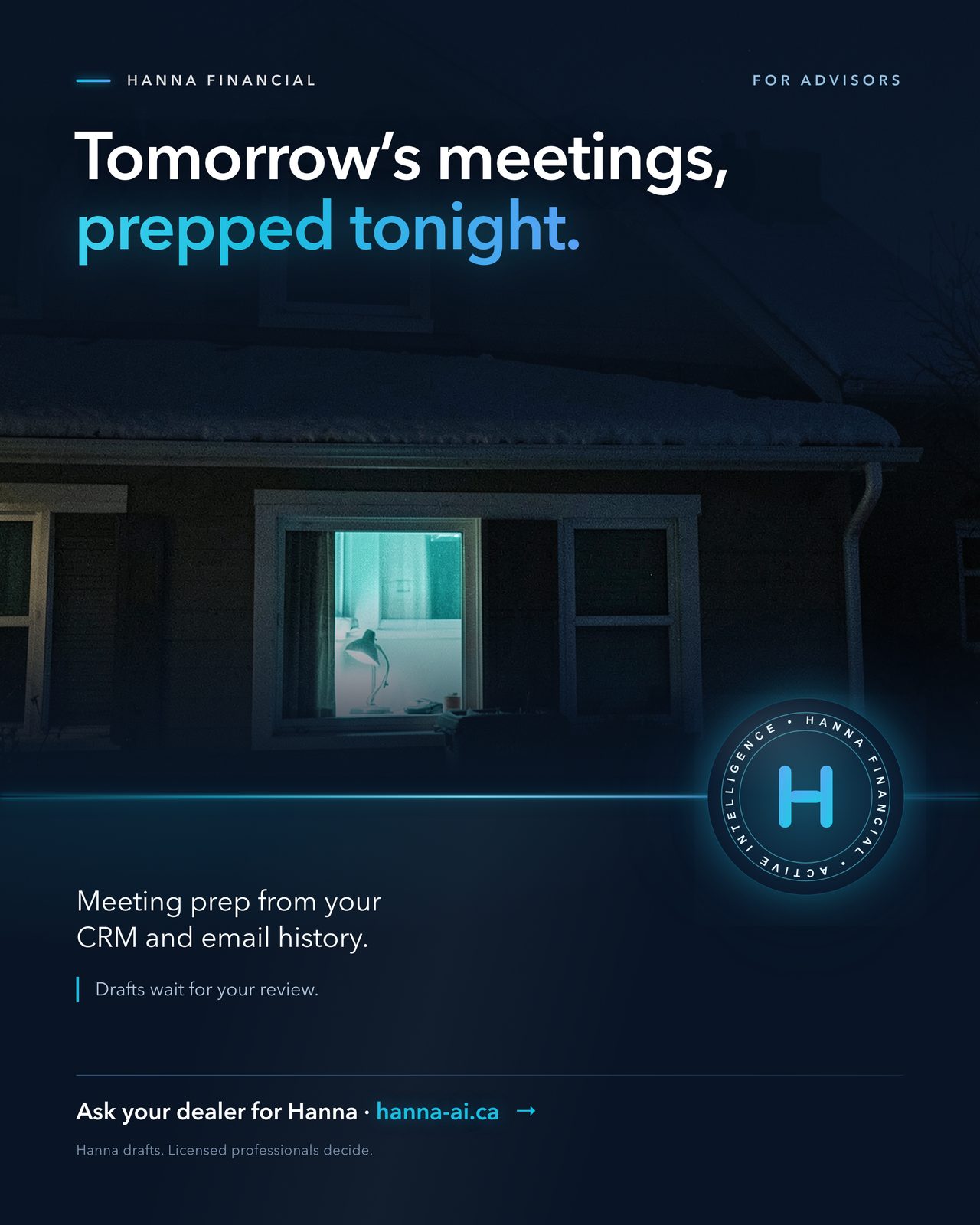 Tomorrow's meetings, prepped tonight