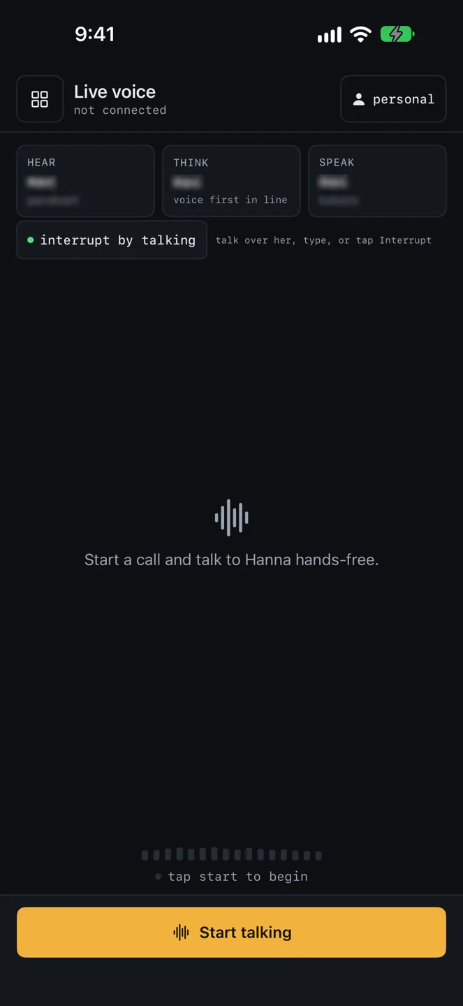 myHanna live voice screen