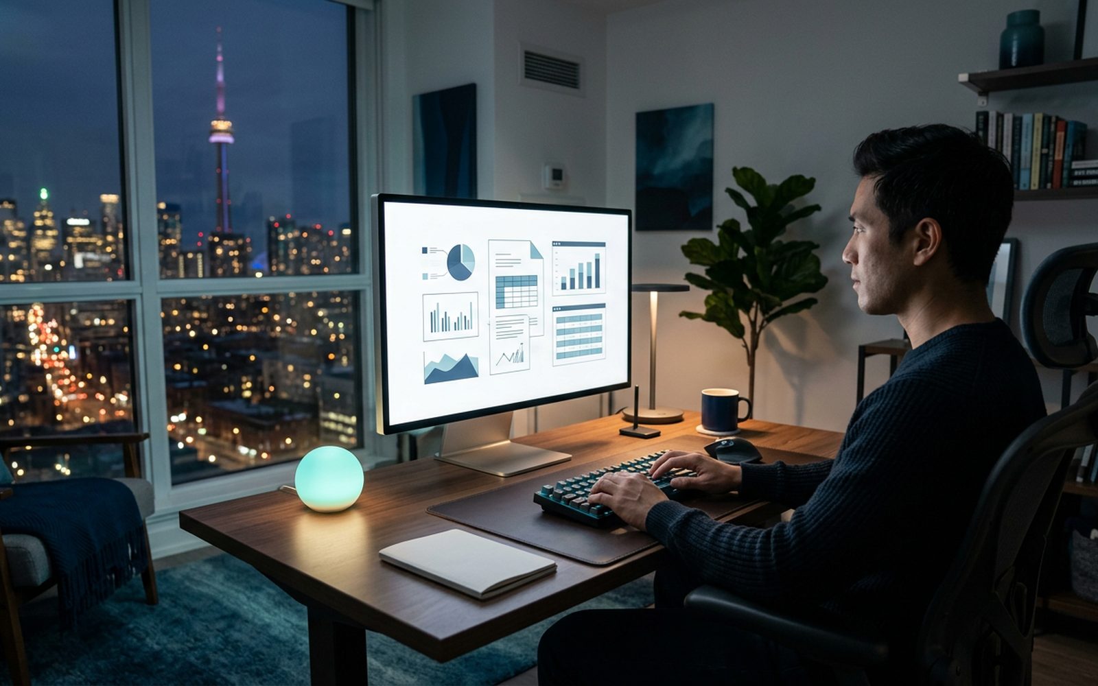 At your desk